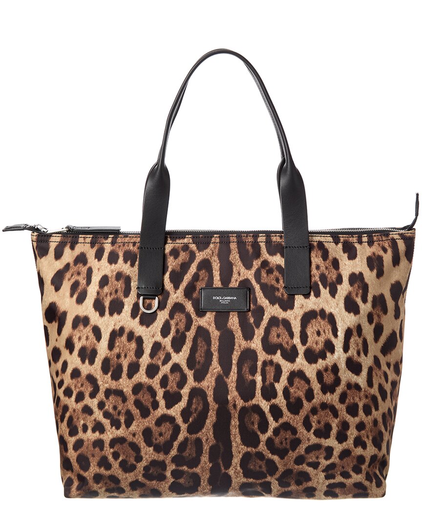 Dolce & Gabbana Dg Logo Nylon & Leather Tote