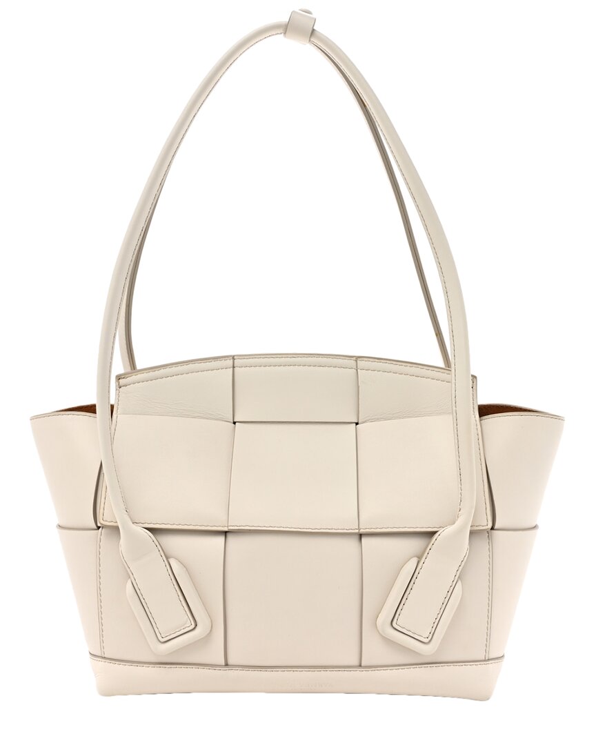 Bottega Veneta White Maxi Intrecciato Leather French Maxi Small Arco  (authentic Pre-loved)