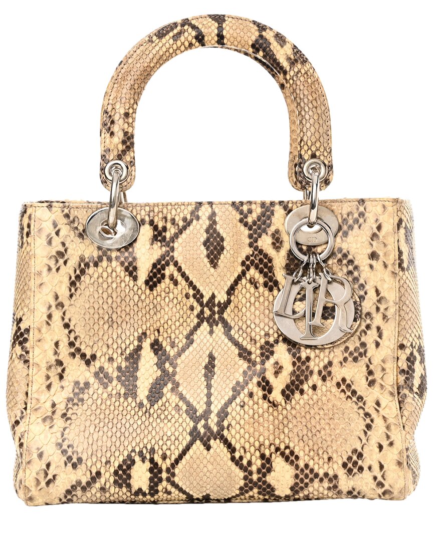 Dior Brown Snakeskin Lady  Ghw (authentic Pre-loved)