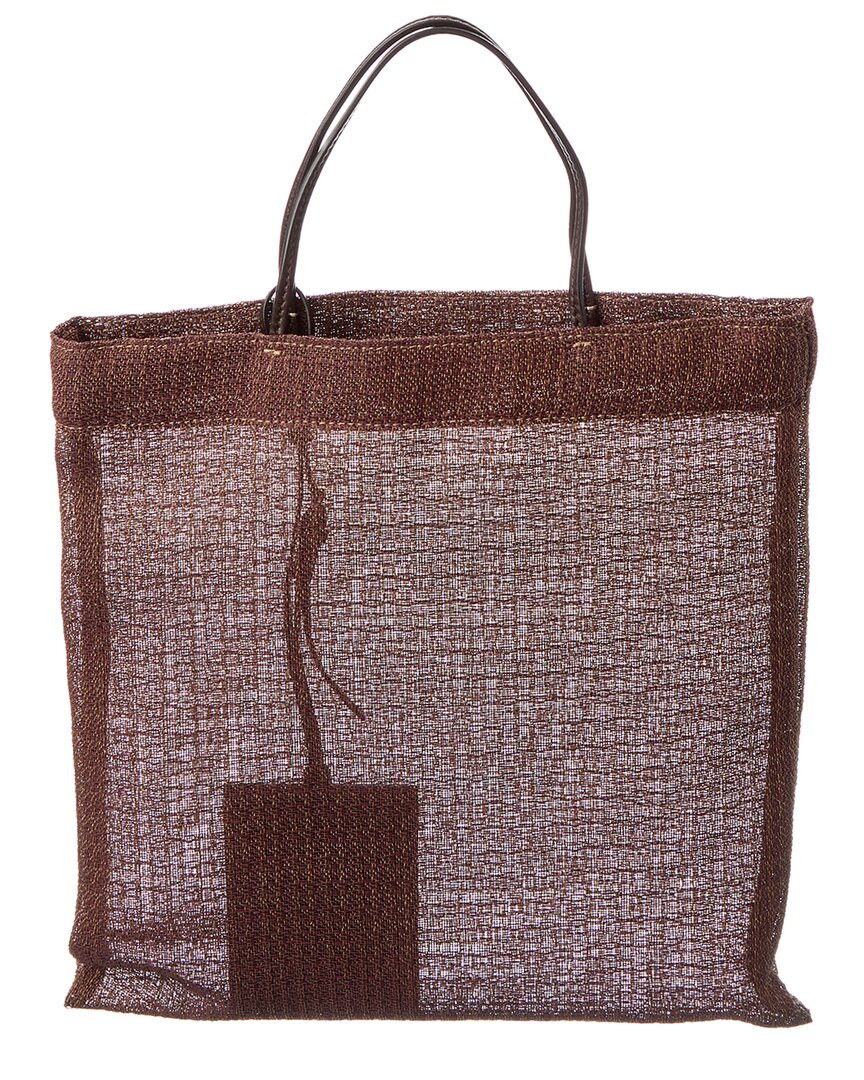 The Row Barn Mini Mesh Tote In Brown