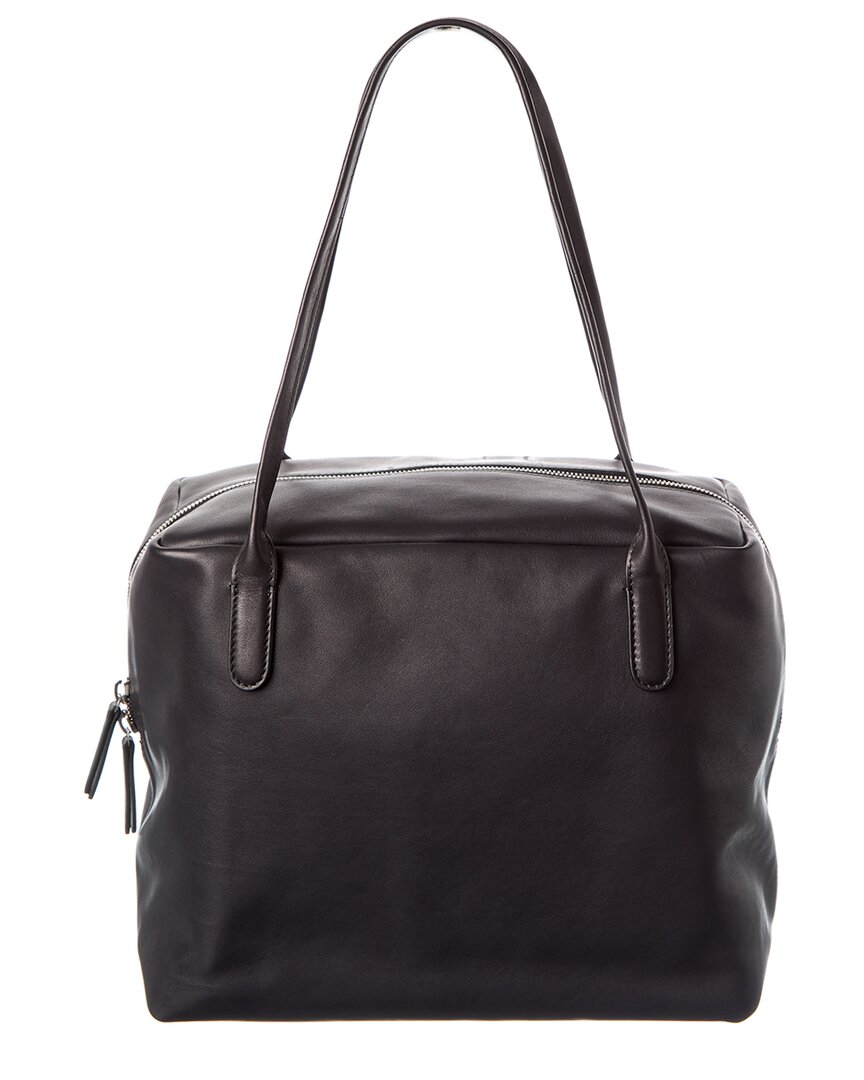 The Row Dnu Inv Henri Leather Tote In Black