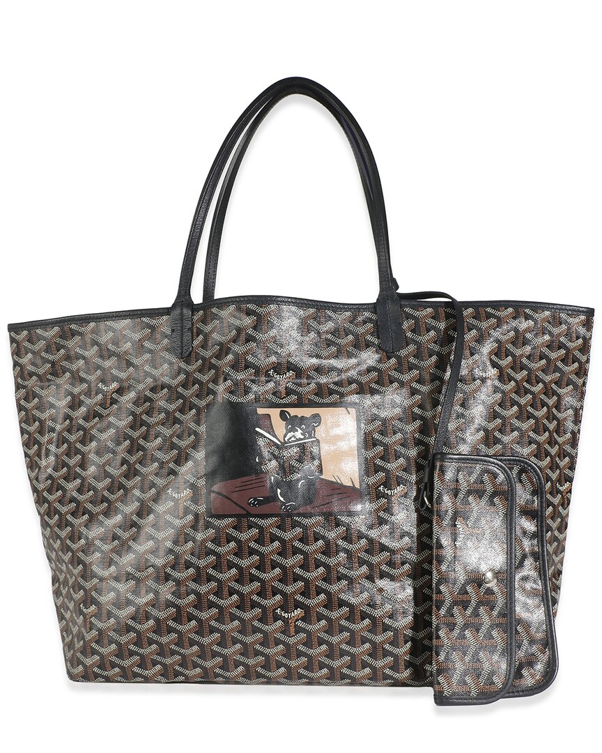 Pre-owned Goyard Black Ine Canvas French Bulldog Saint Louis Gm (authentic Pre- Loved)