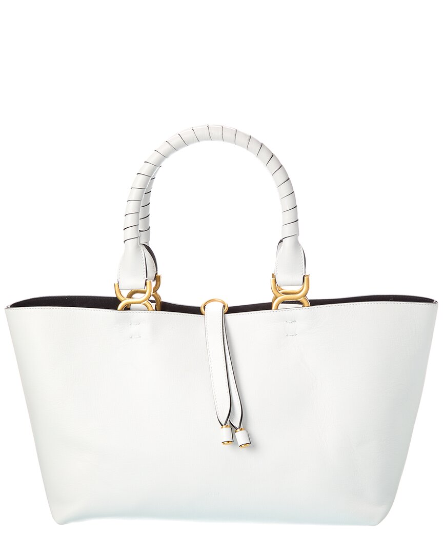 Chloé Marcie Small Leather Tote In White