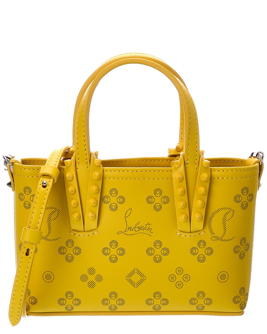 Christian Louboutin Cabata Nano Leather Tote In Yellow