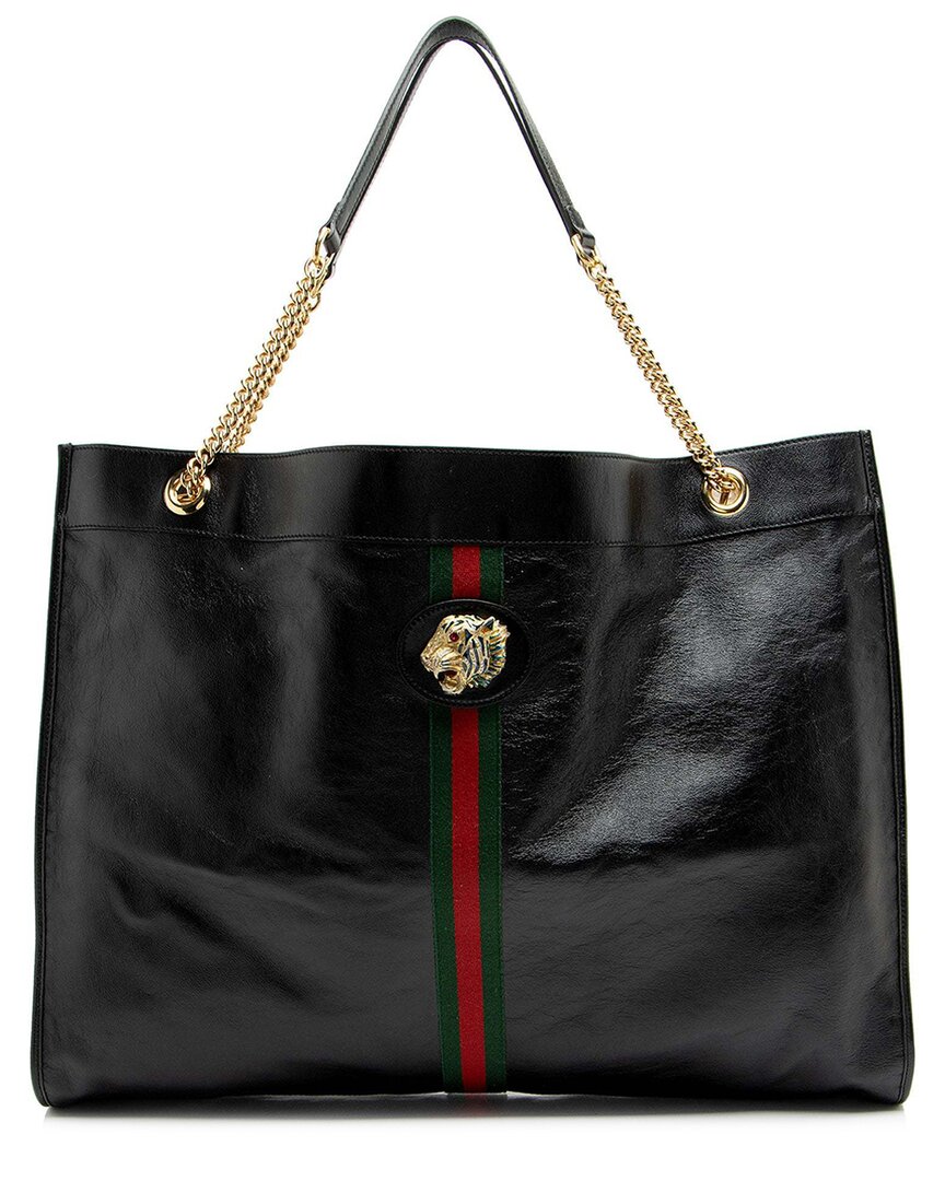 Gucci Black Leather Rajah Maxi Tote (authentic Pre-loved)