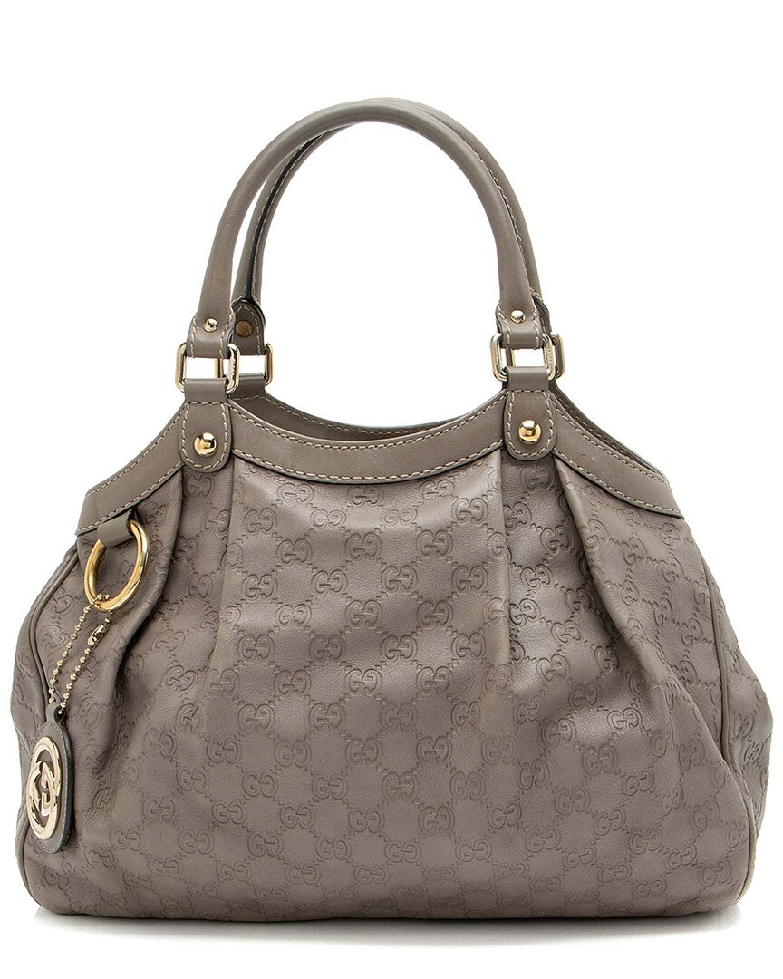 Gucci Grey Ssima Leather Sukey Medium Tote (authentic Pre-loved)