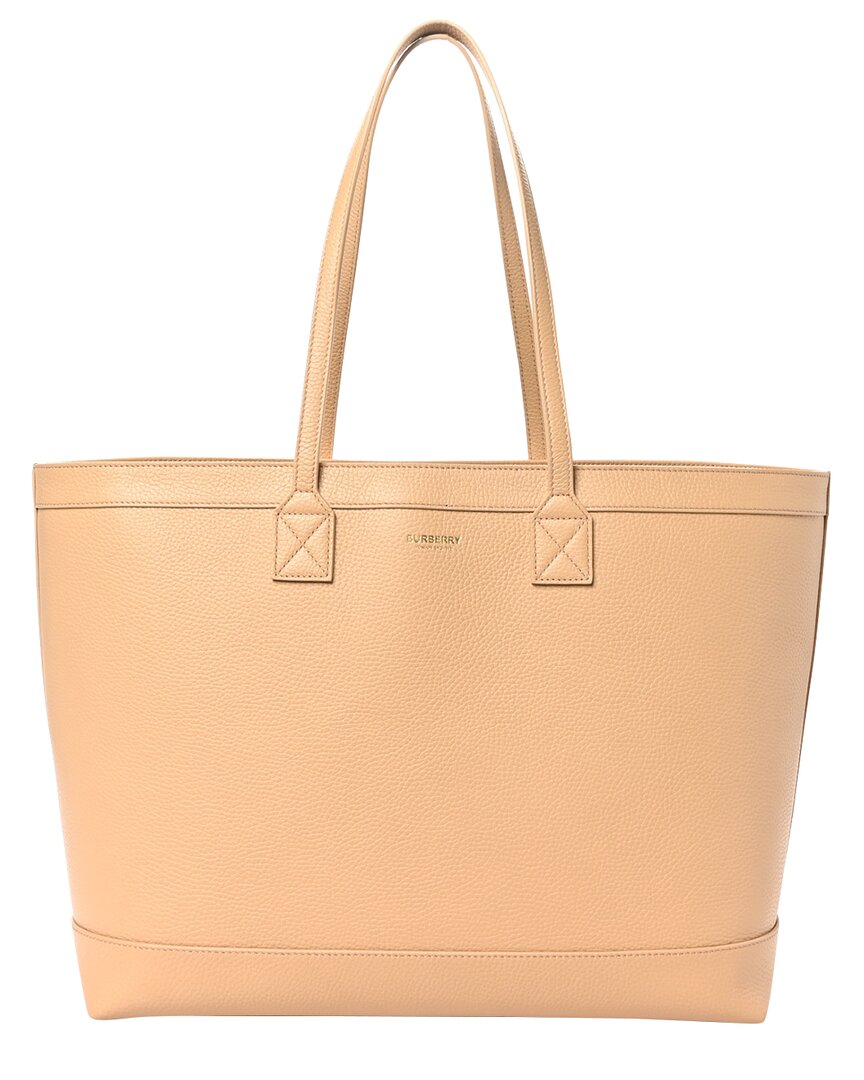 Burberry Almond Leather Medium London Tote Bag (authentic Pre-loved) In Neutral