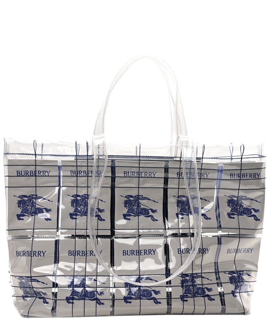 Burberry Ekd Label Tote Bag In Gray