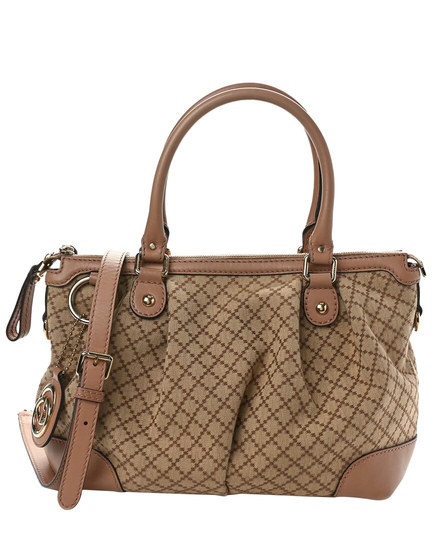 Gucci Pink Diamante Canvas Sukey Two-way Tote Bag (authentic Pre-loved)