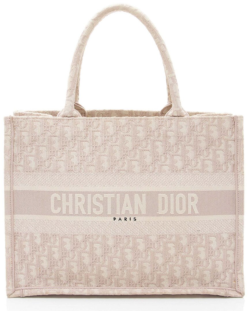 Dior Pink Canvas Oblique Small Book Tote (authentic Pre-loved) In Pink