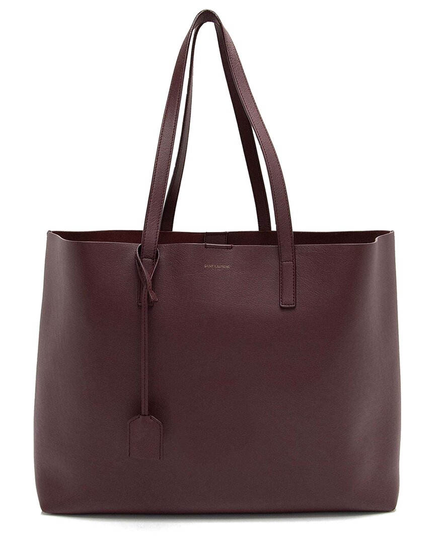 Saint Laurent Red Calfskin Large Shopping Tote (authentic Pre-loved)
