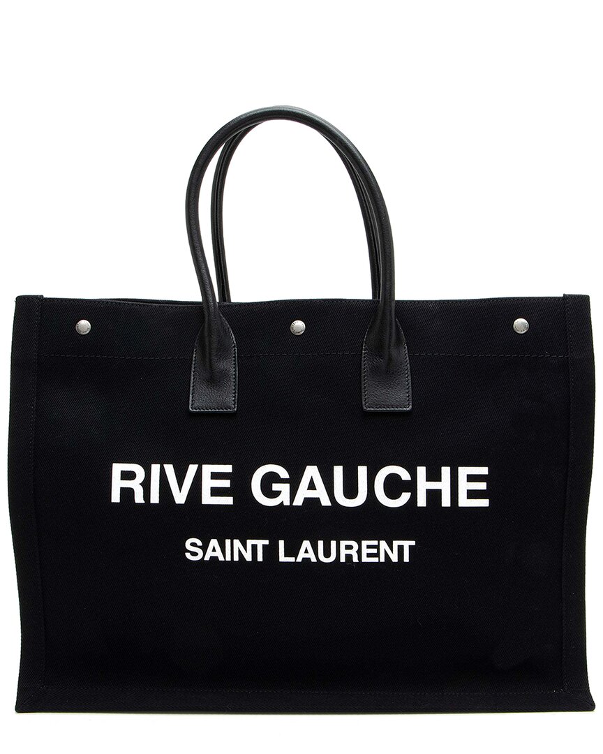 Saint Laurent Black Canvas Rive Gauche Large Tote (authentic Pre-loved)
