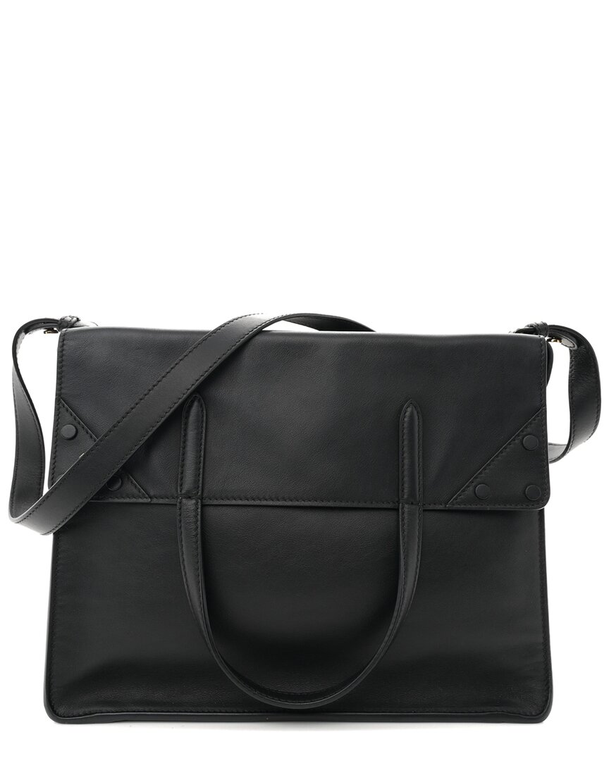 Fendi Black Vitello Grace Leather Matte Large Flip Tote (authentic Pre-loved)