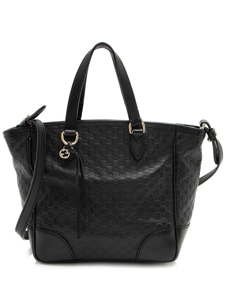 Gucci Black Microssima Bree Small Tote (authentic Pre-loved) In Black