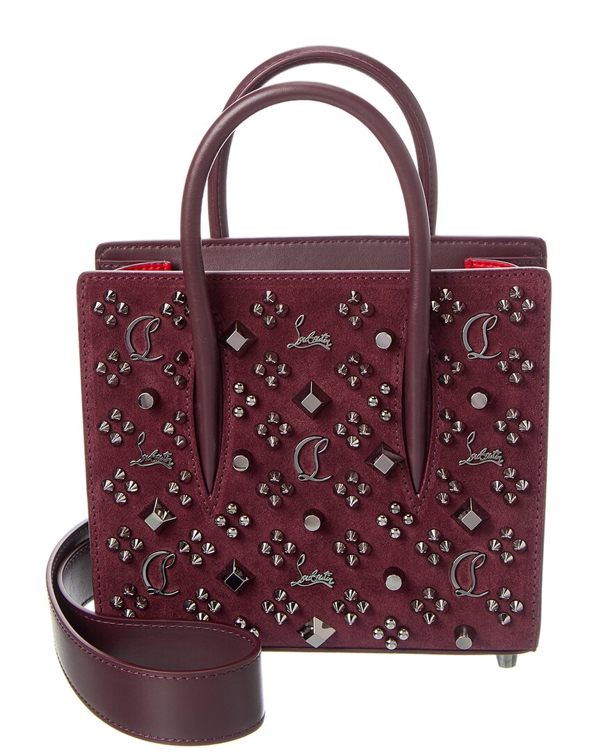 Christian Louboutin Paloma Suede & Leather Tote In Purple