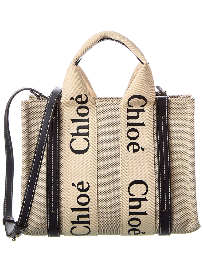 Chloé Woody Small Canvas & Leather Tote In Multi | ModeSens