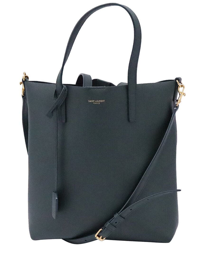 Saint Laurent Green Leather Toy Shopping Tote (authentic Pre-loved)