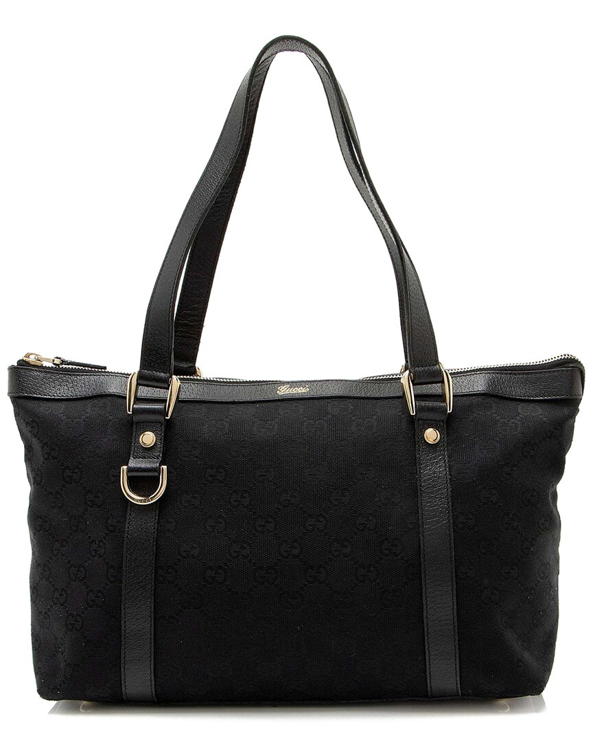 Gucci Black Gg Canvas Abbey Small Tote (authentic Pre-loved)