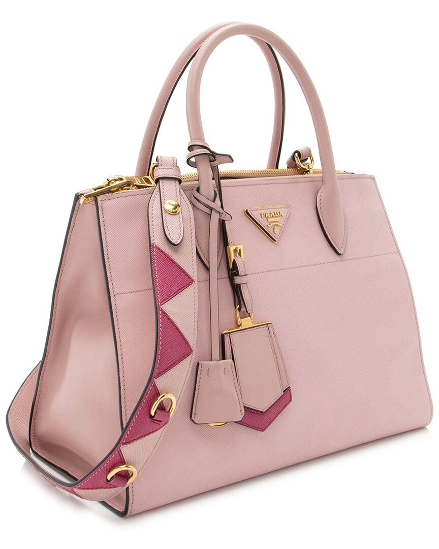 Prada Saffiano Paradigme Medium Tote In Pink
