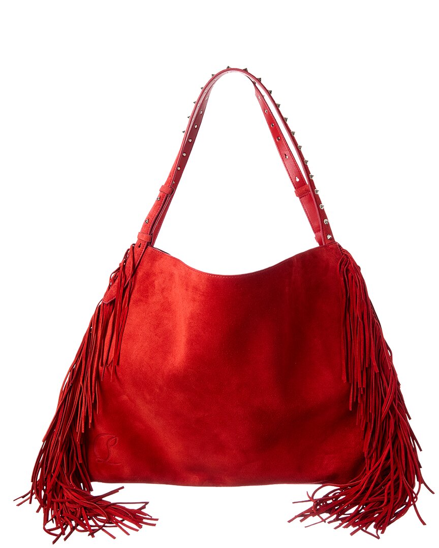Christian Louboutin Baggy Suede Tote In Red