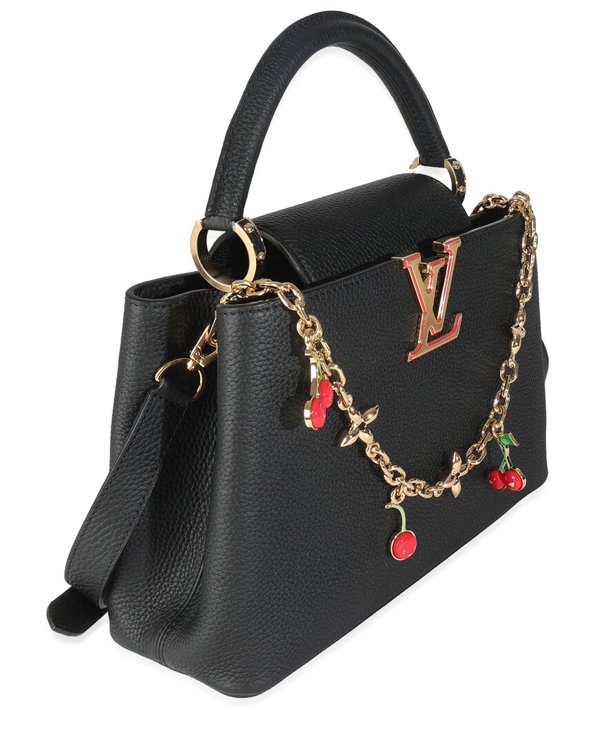 Pre-owned Louis Vuitton Black Leather X Tm Taurillon Capucines Mm (authentic Pre-loved)