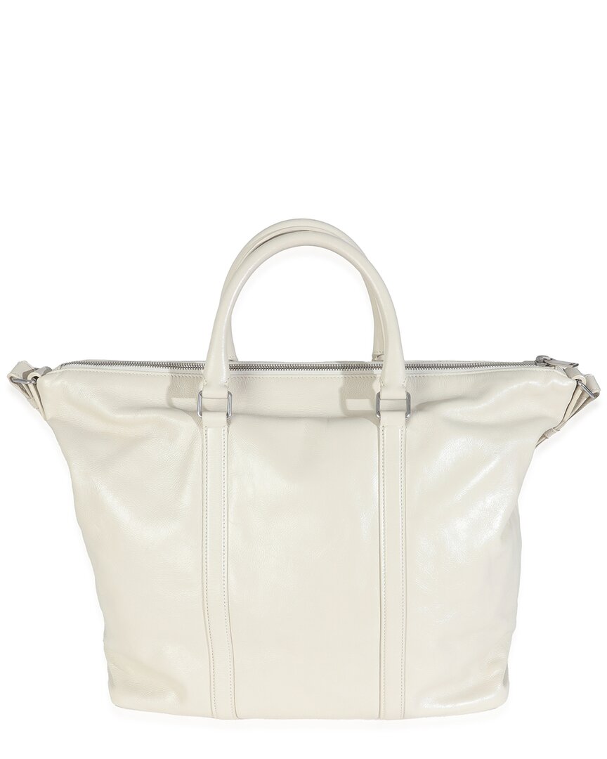 Saint Laurent White Leather Camden Tote (authentic Pre-loved)