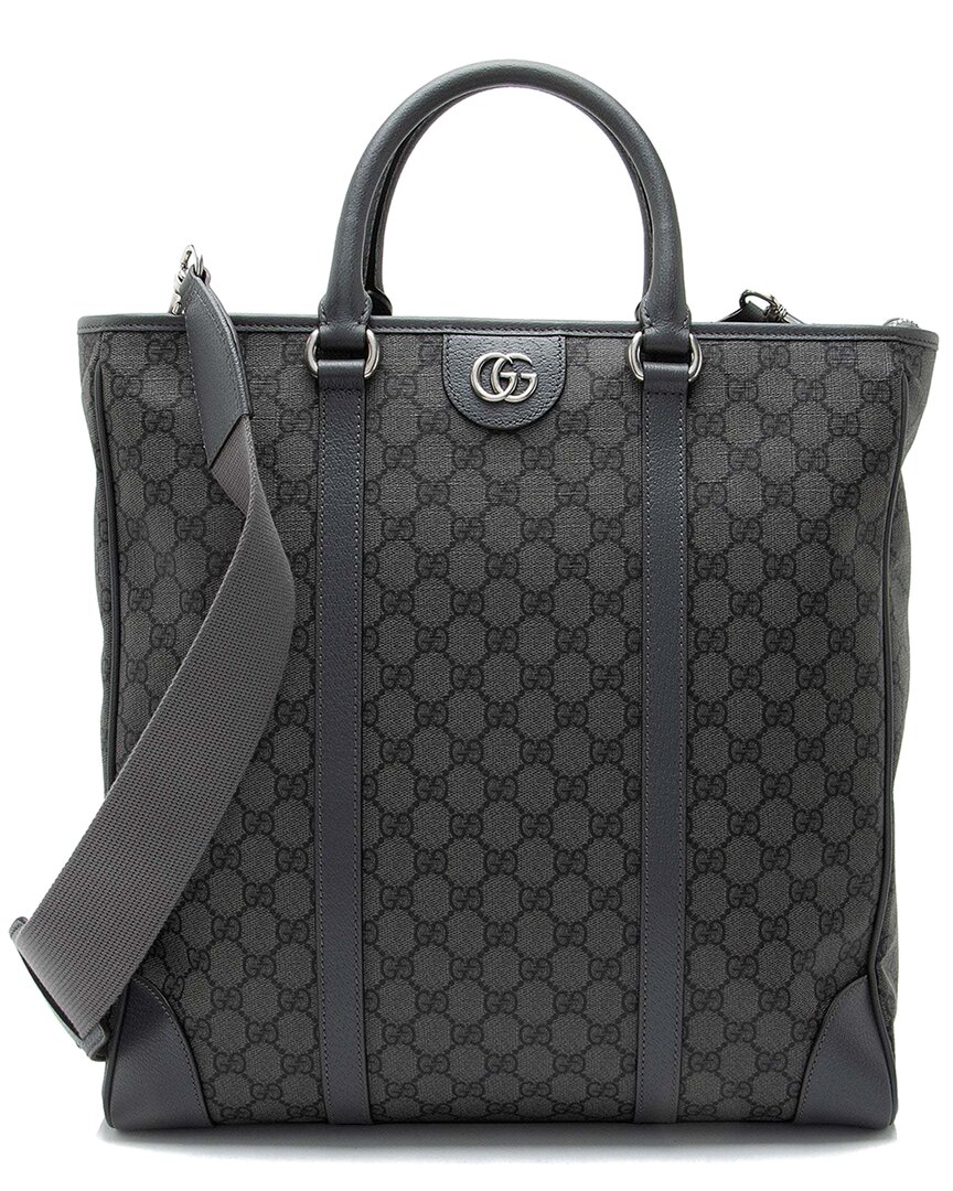 Gucci Gg Supreme Ophidia Vertical Medium Tote (authentic Pre-loved) In Black