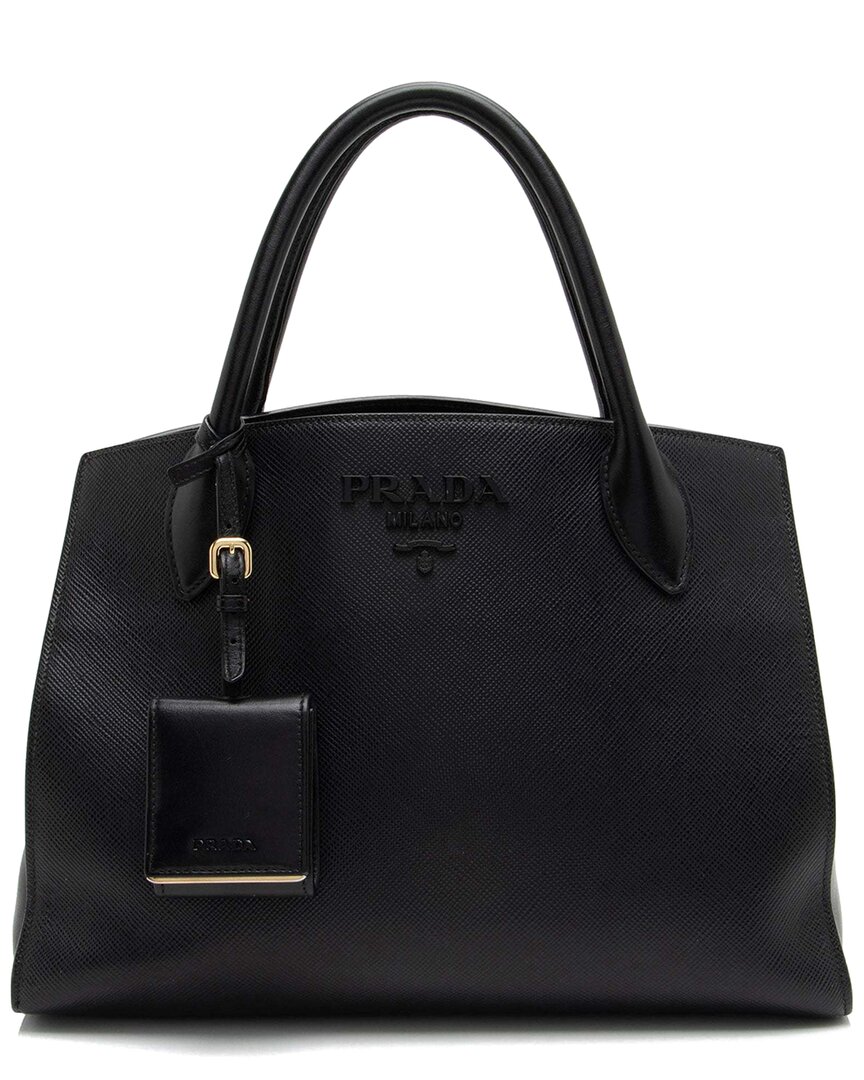 Prada Saffiano Cuir Leather Monochrome Medium Tote (authentic Pre-loved)