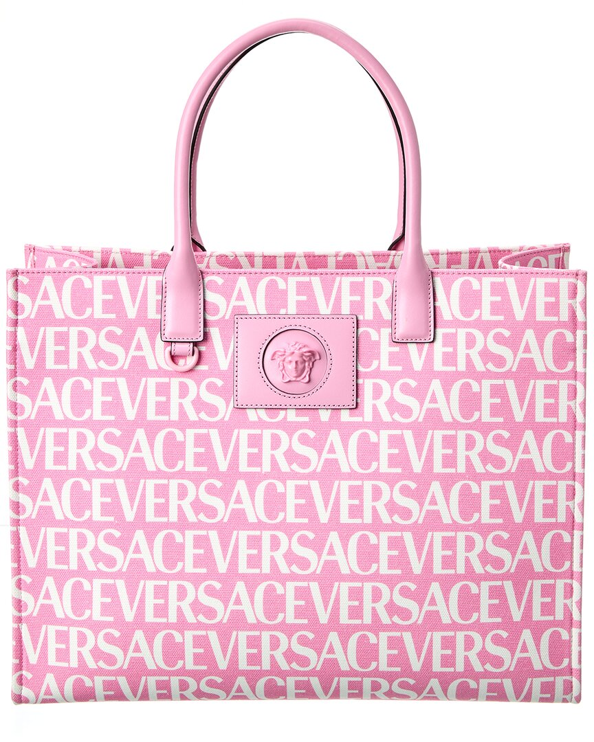 La Medusa Canvas Tote Bag in Pink - Versace