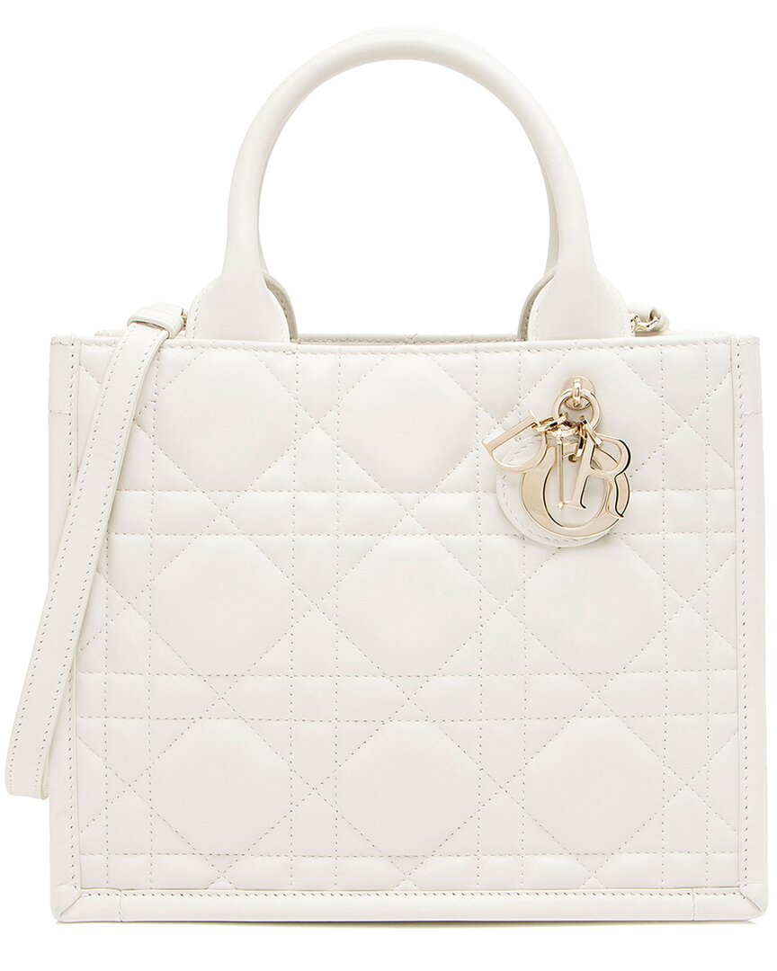 Dior White Calfskin Small  Book Tote (authentic Pre-loved)