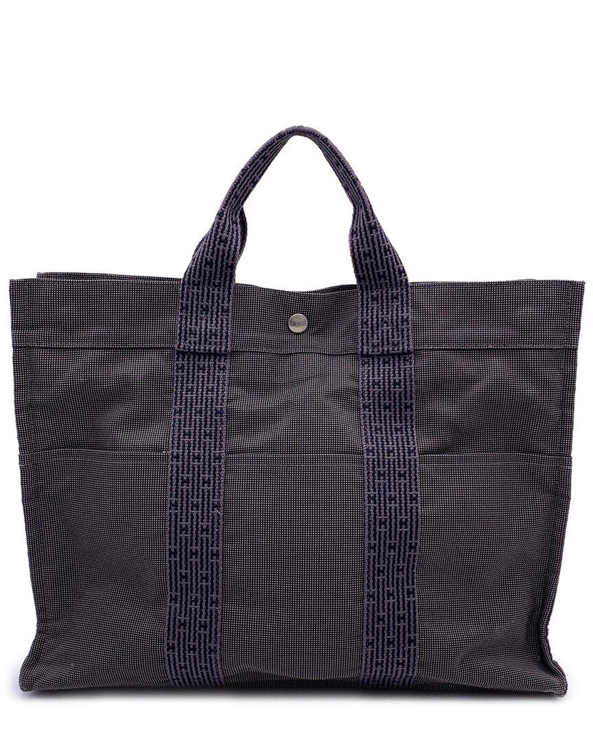 Pre-owned Hermes Hermès Grey Cotton Herline Tote (authentic Pre-loved)