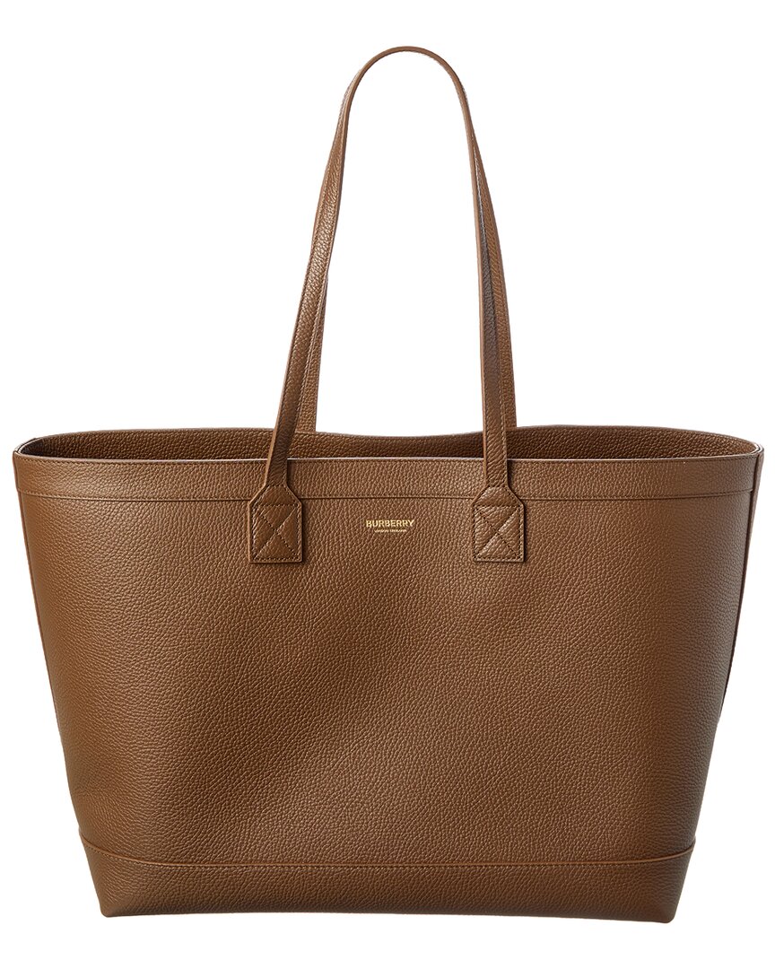 Burberry Leather Tote In Brown