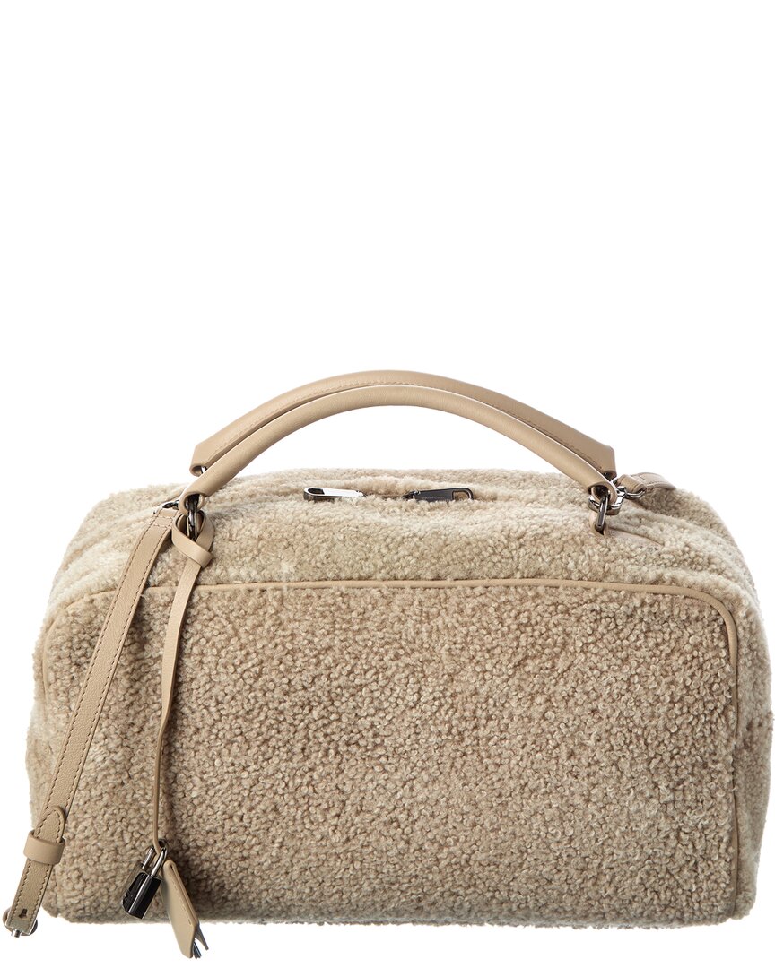 Brunello Cucinelli Wool & Leather Tote In Neutral