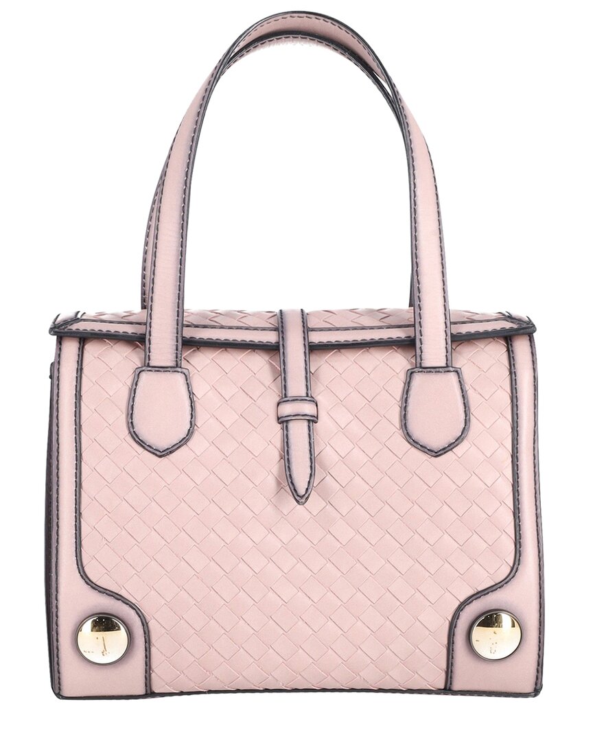 Bottega Veneta Pink Calfskin Leather Monaco Double-handle Woven Tote  (authentic Pre-loved)
