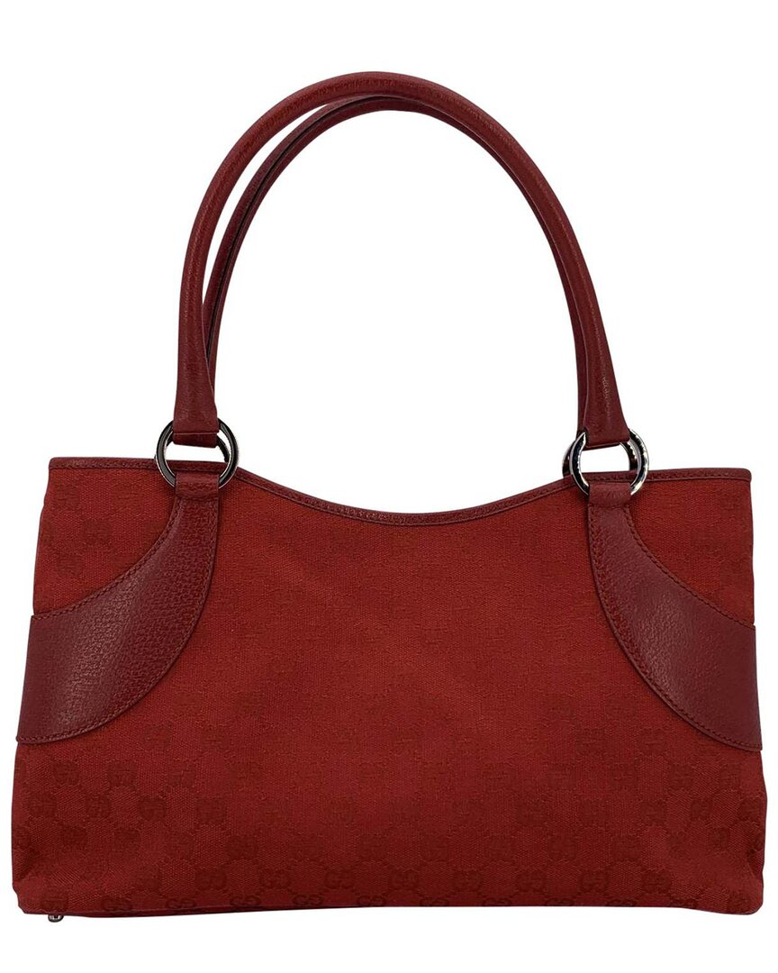 Gucci Red Cotton Tote (authentic Pre-loved) In Red