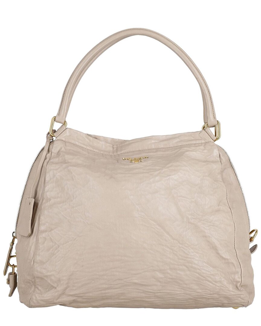 Prada Nude Calfskin Leather Tote (authentic Pre-loved) In Neutral