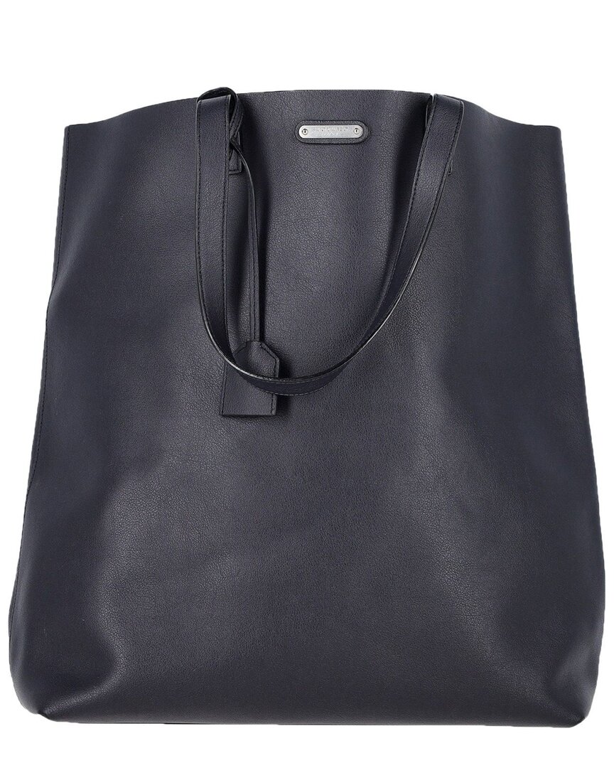 Saint Laurent Black Calfskin Leather Bold Shopping Tote (authentic Pre-loved)