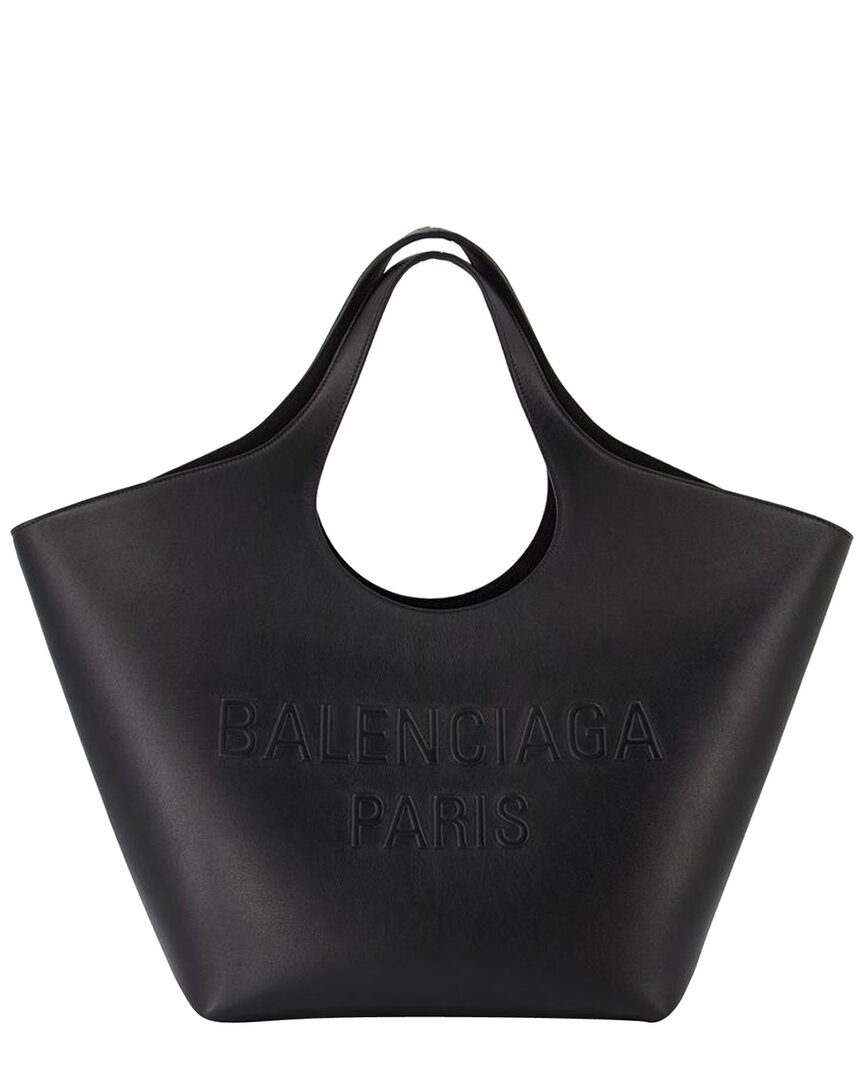 Balenciaga Black Calfskin Leather Mary Kate Tote In Black