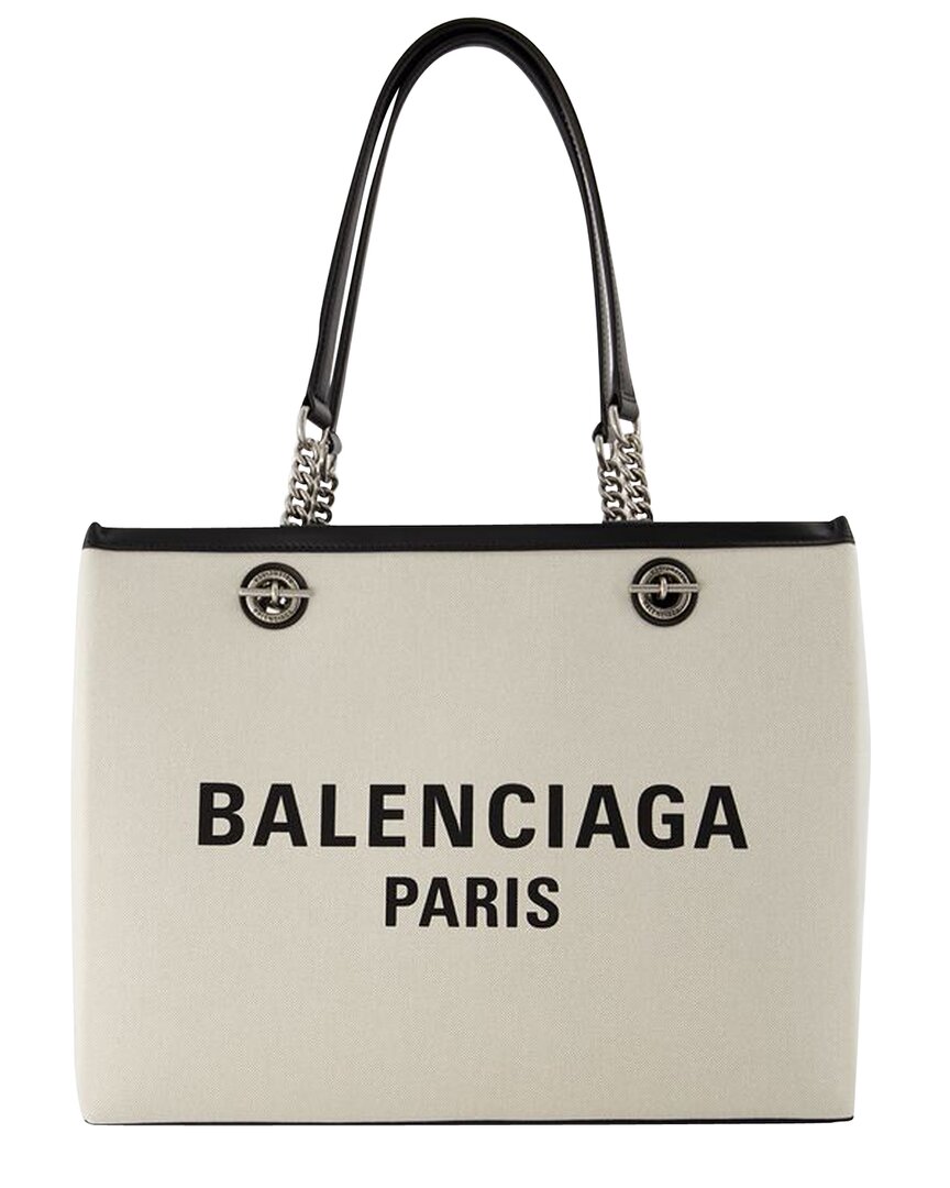 Balenciaga Beige Cotton Duty Free Tote M