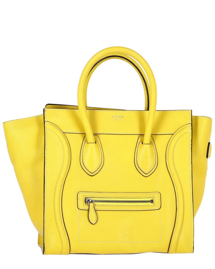 Celine Yellow Leather Mini Luggage Tote (authentic Pre-loved)