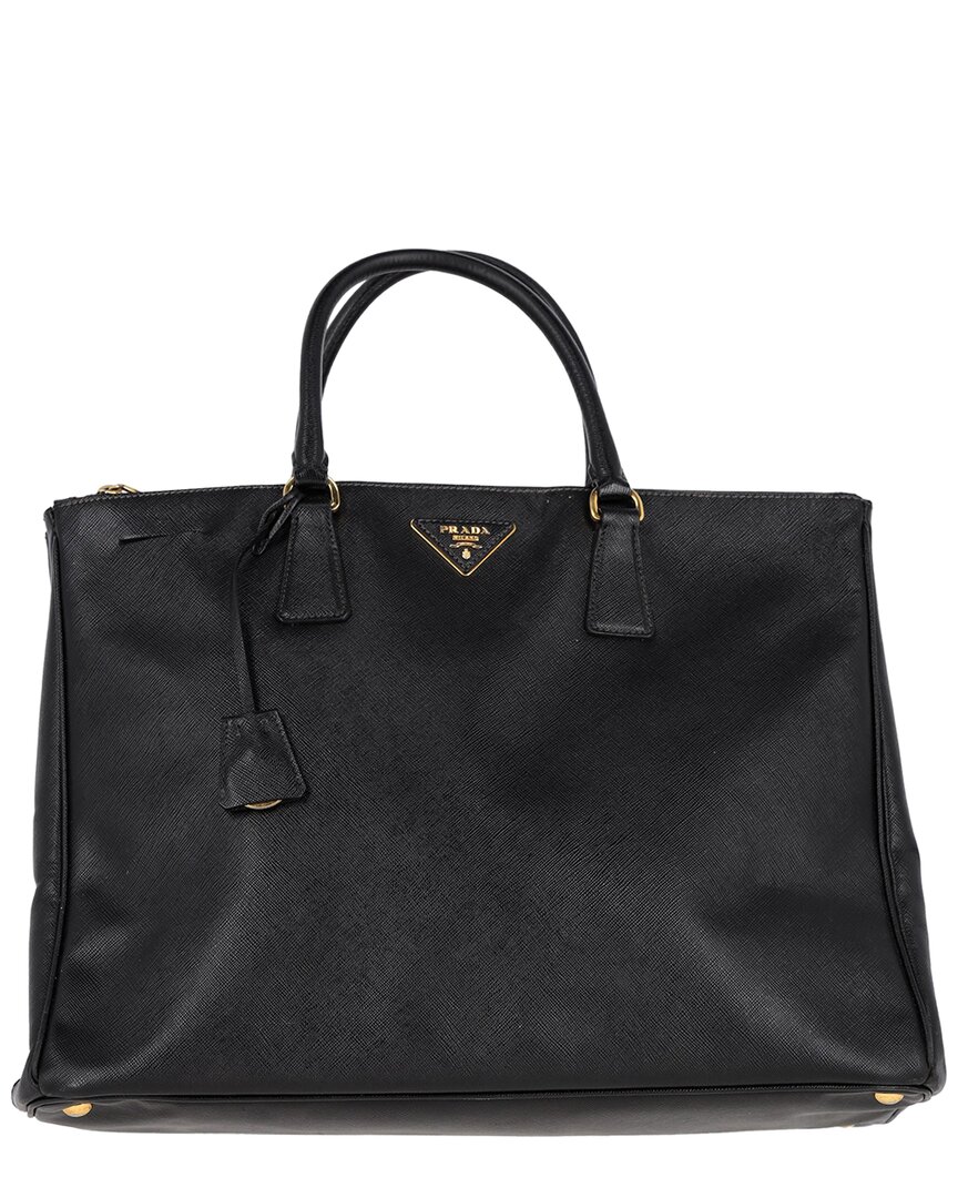Prada Black Saffiano Leather Double Zip Executive Tote (authentic Pre-loved)