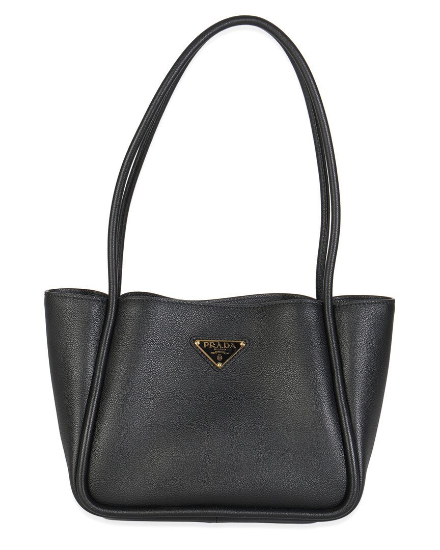 Prada Black Leather Mini Shopping Tote (authentic Pre-loved) In Black