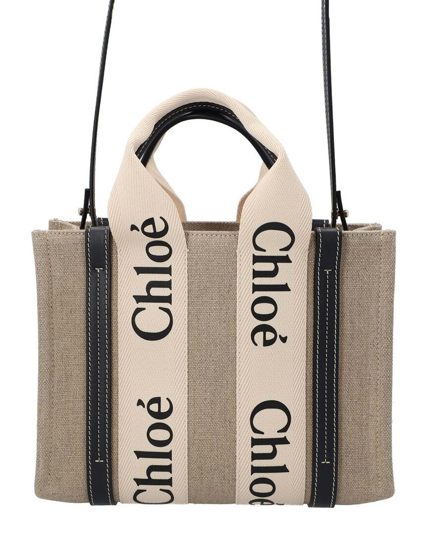 Chloé Linen Small Woody Tote, Never Carried (authentic Pre-loved)