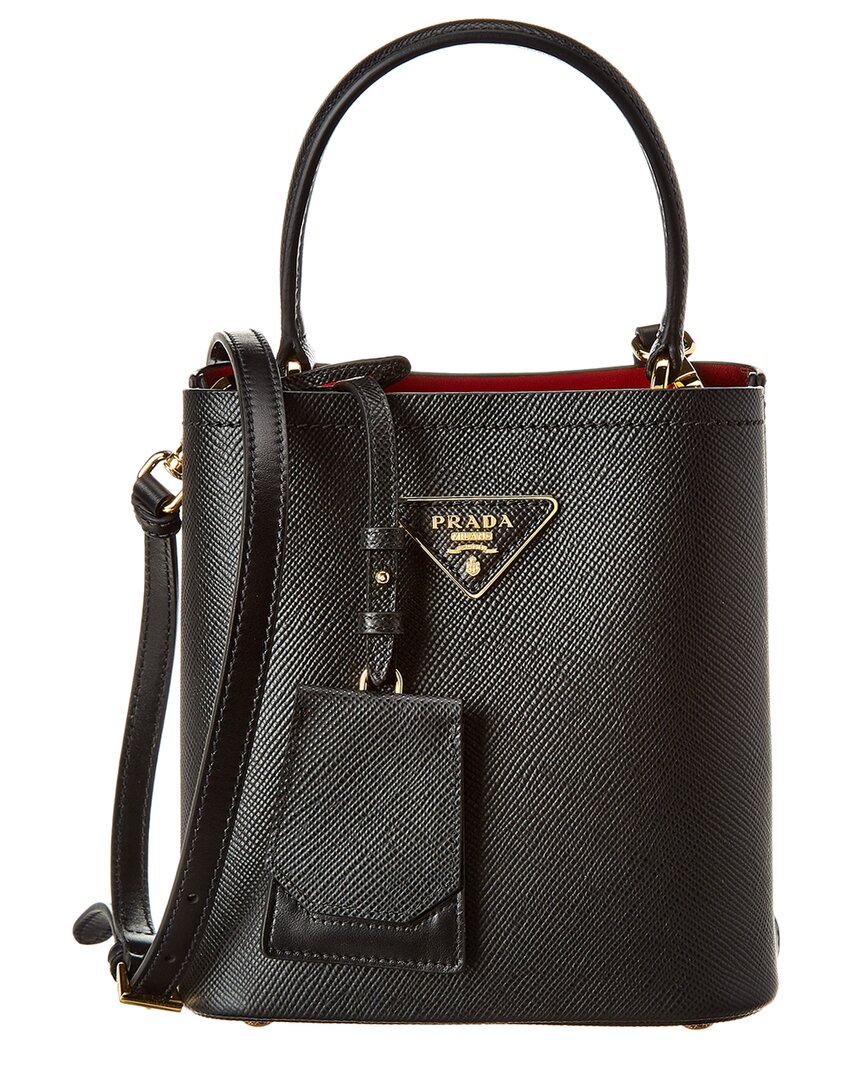PRADA: Double bag Small bucket bag in saffiano leather with