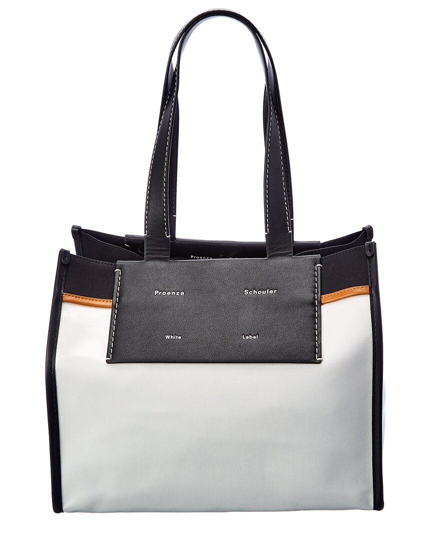 Proenza Schouler Morris Large Coated Canvas & Leather Tote In White ...