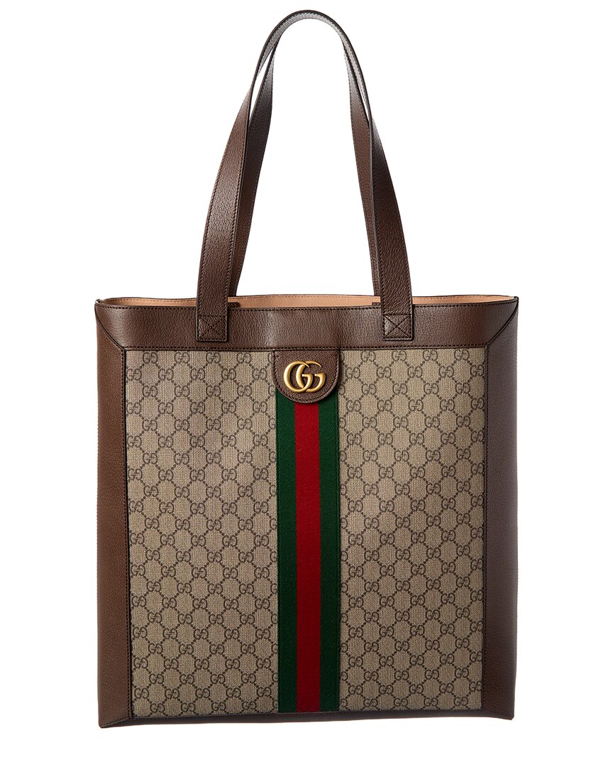 Gucci Gg Ophidia Canvas Tote In Brown