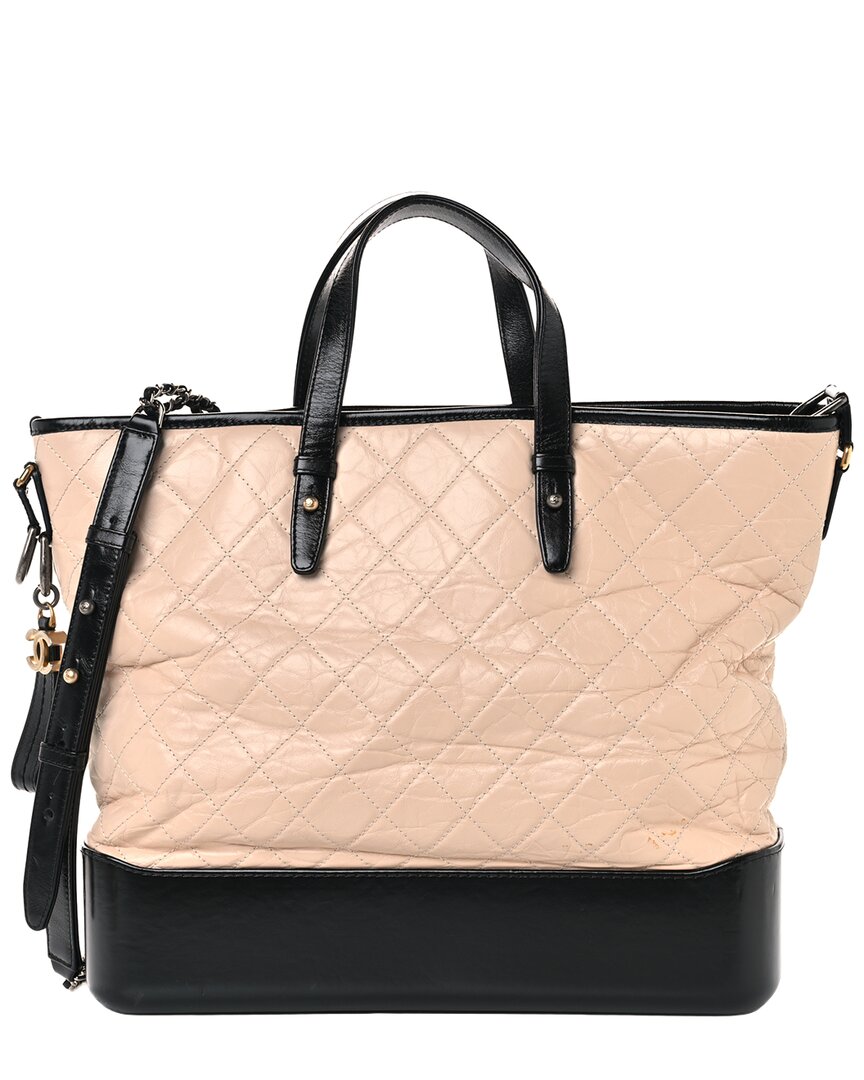 Pre-owned Chanel Beige Leather Gabrielle Tote (authentic Pre-loved)