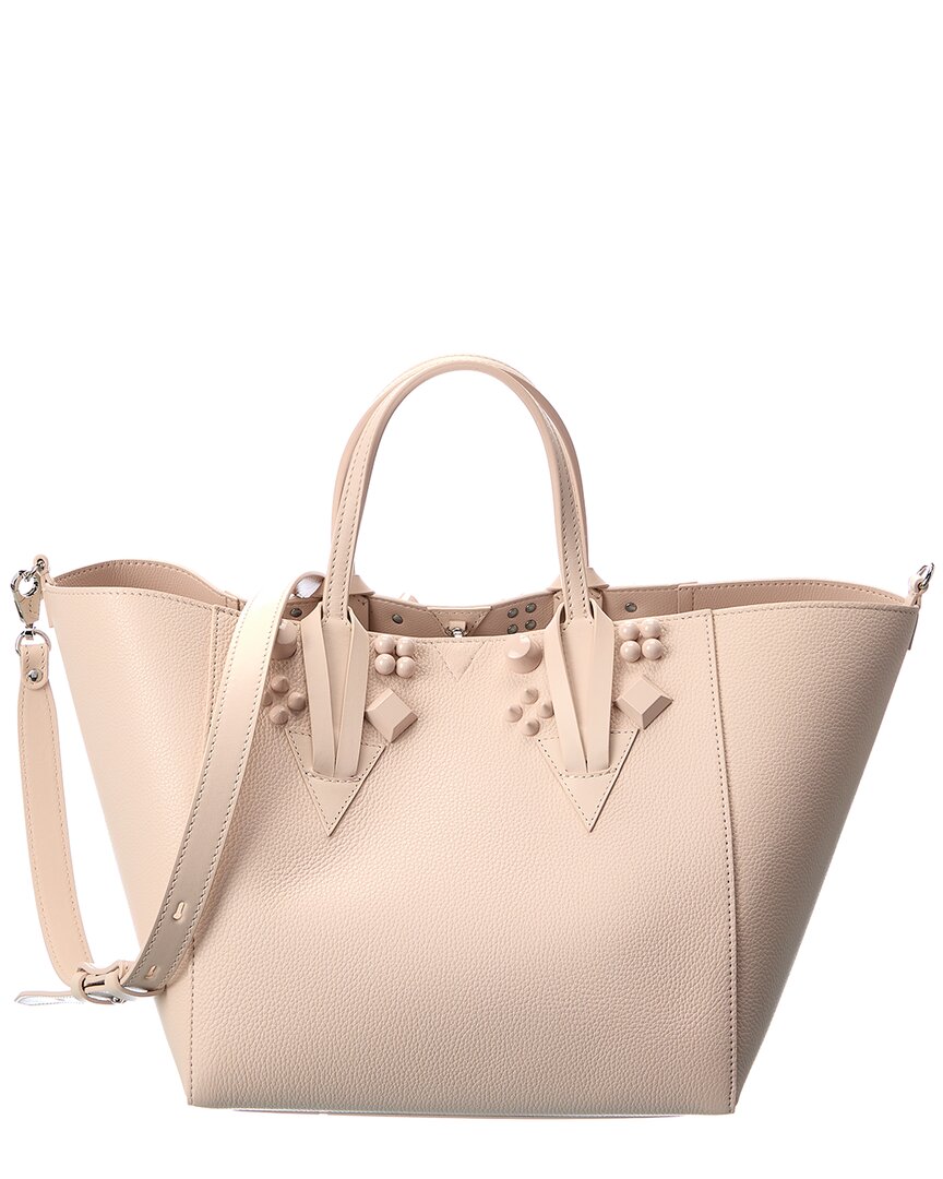 Christian Louboutin Cabachic Small Leather Tote In Beige