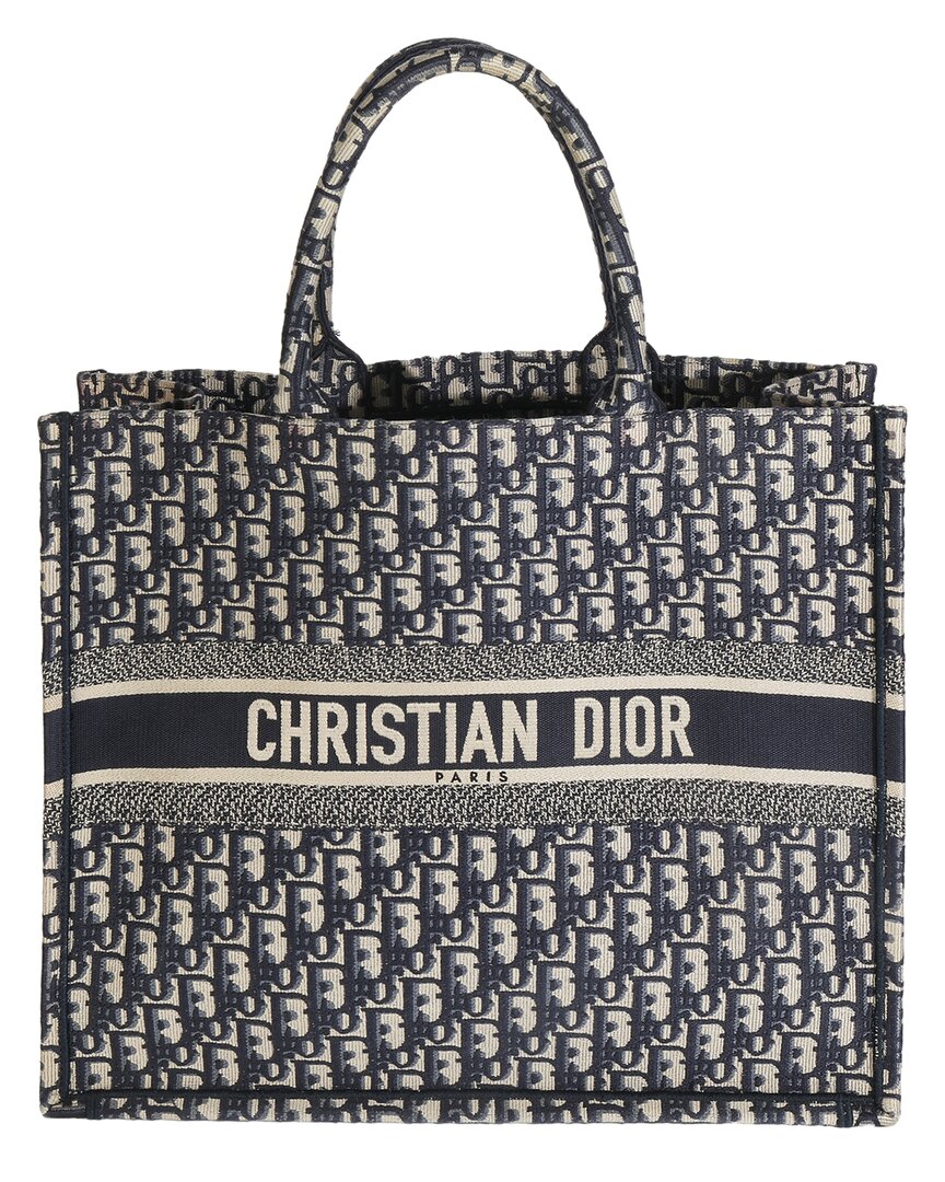 Dior Blue Oblique Canvas Large Book Tote (authentic Pre-loved)