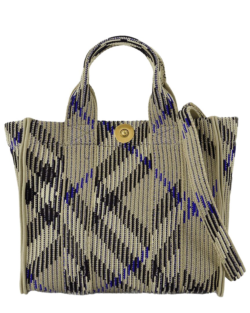 Burberry White Nylon Mini Knit Shopper Bag (authentic Pre-loved)